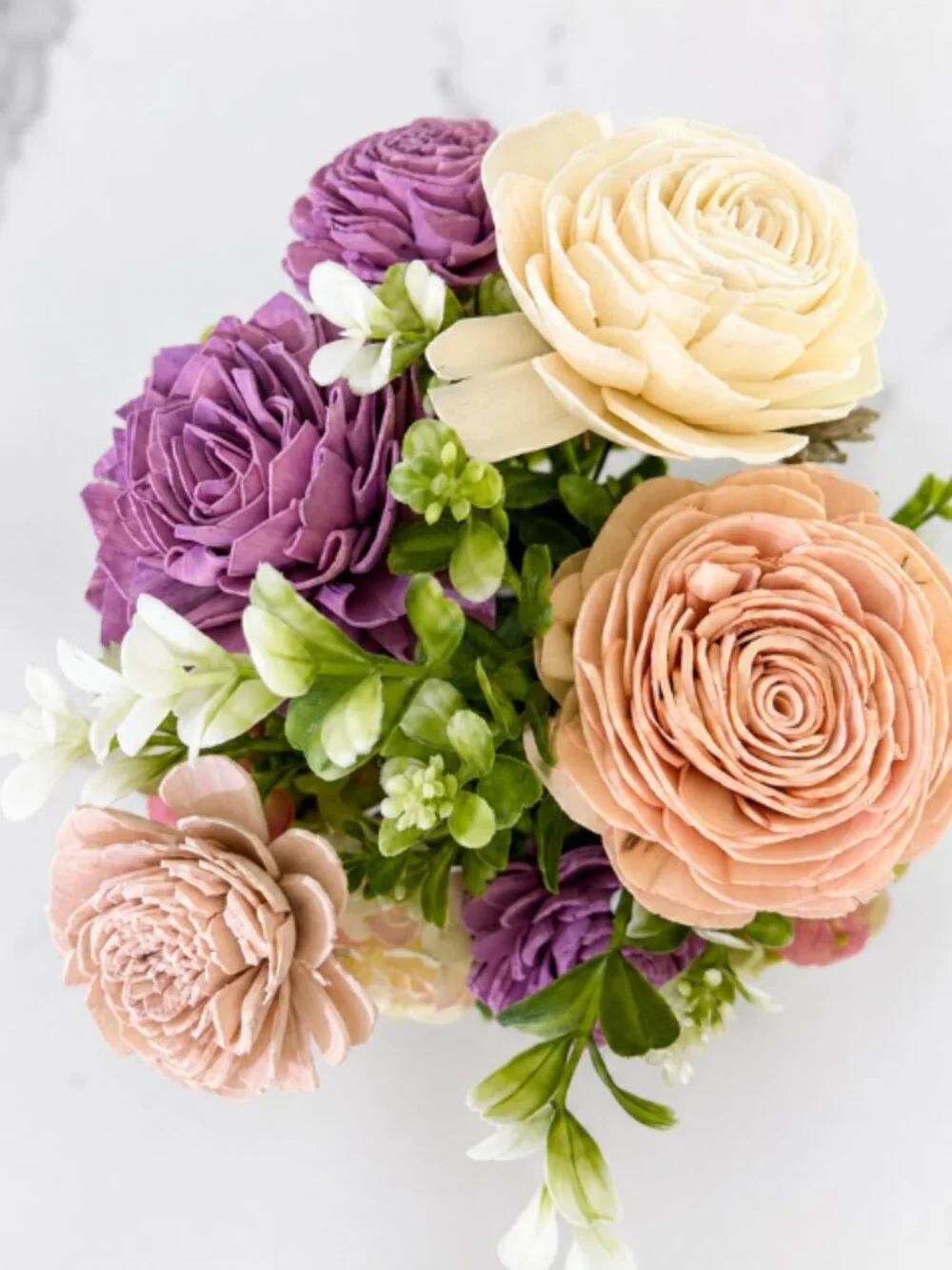 Purple Sola Wood Floral Arrangement in Mason Jar Home Decor Graduation Gift